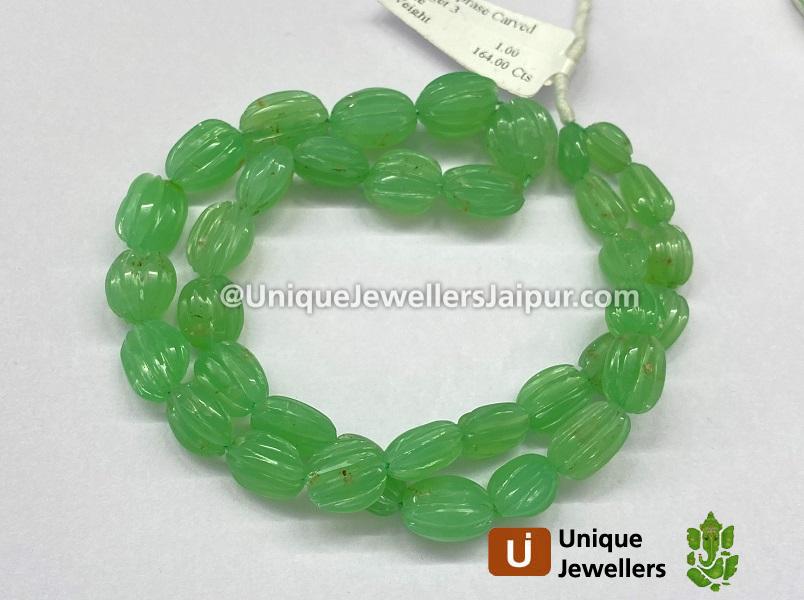 Chrysoprase Carved Nugget Beads