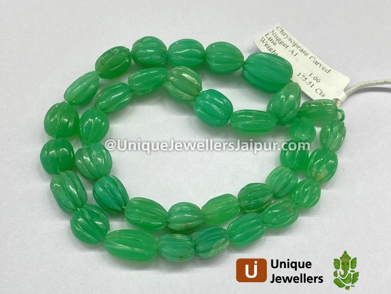 Chrysoprase Carved Nugget Beads