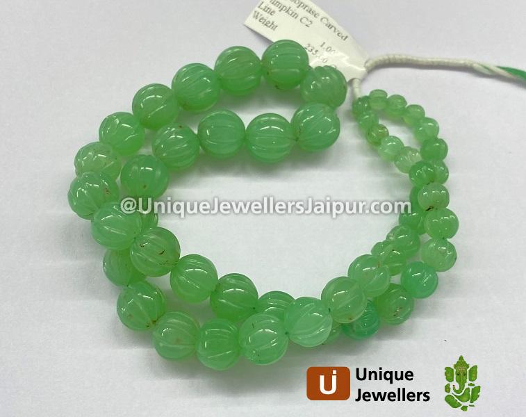 Chrysoprase Carved Pumpkin Beads