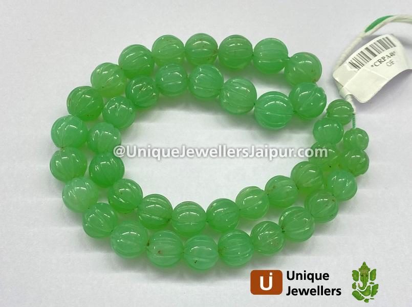 Chrysoprase Carved Pumpkin Beads