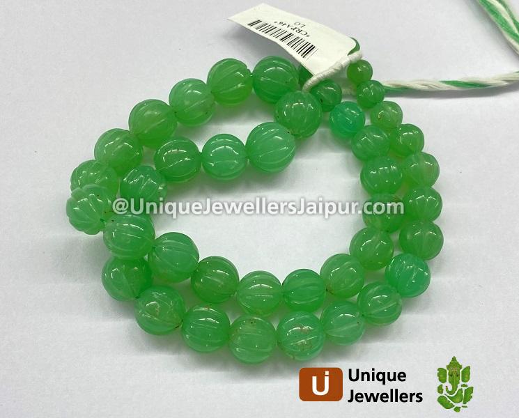 Chrysoprase Carved Pumpkin Beads