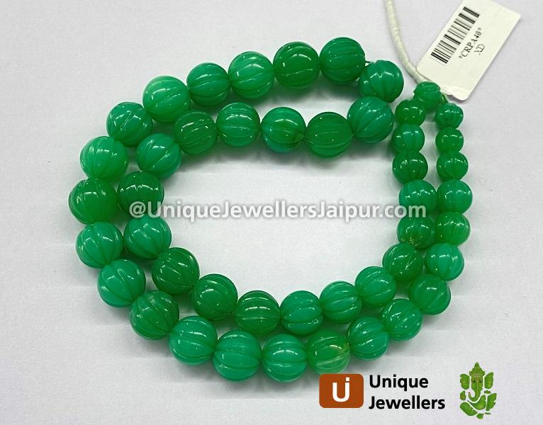 Chrysoprase Carved Pumpkin Beads