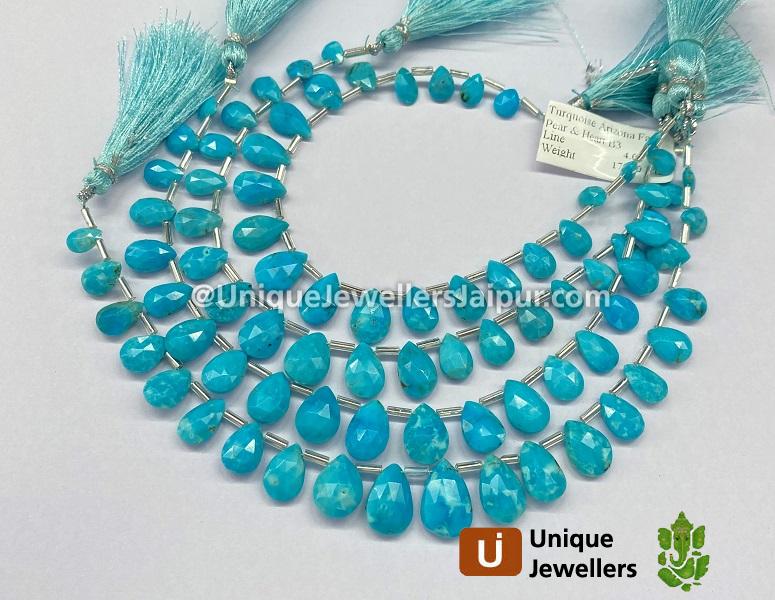 Turquoise Arizona Faceted Pear Beads