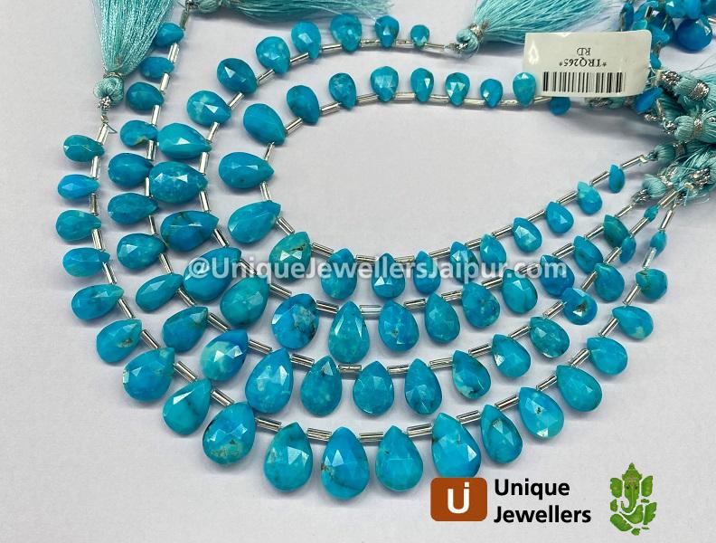 Turquoise Arizona Faceted Pear Beads