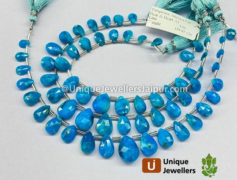 Turquoise Arizona Faceted Pear Beads