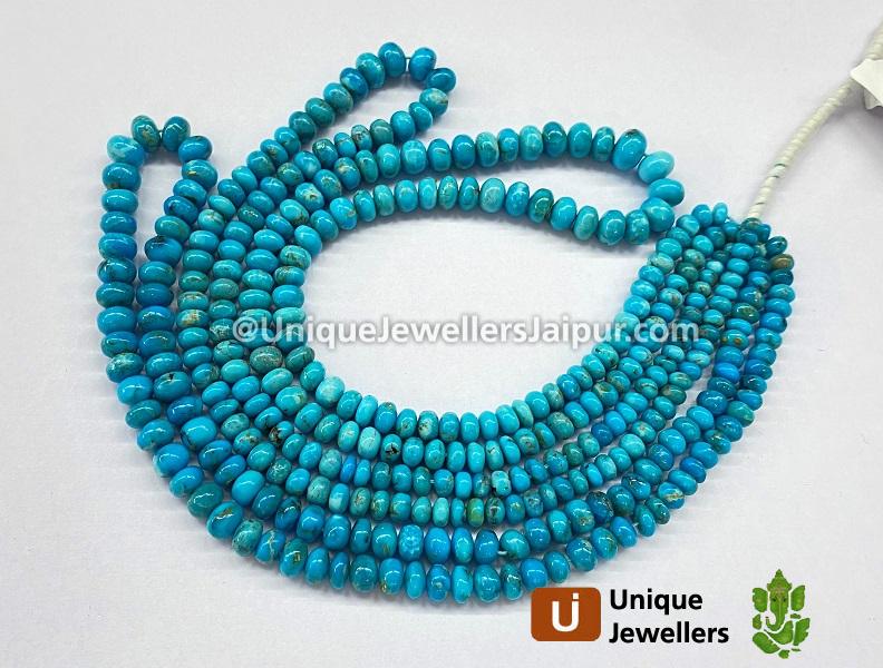 Turquoise Arizona Smooth Roundelle Beads