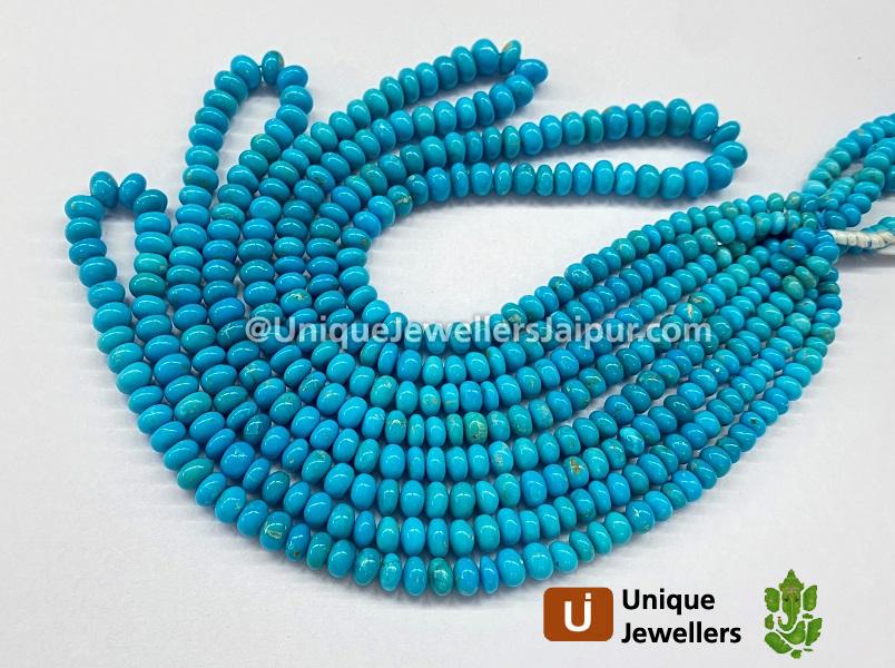 Turquoise Arizona Smooth Roundelle Beads