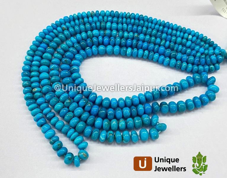 Turquoise Arizona Smooth Roundelle Beads