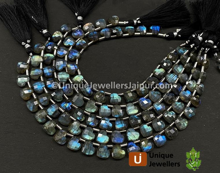 Labradorite Faceted Fancy Heart Beads