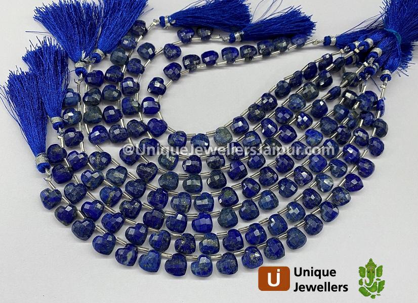 Lapis Faceted Fancy Heart Beads