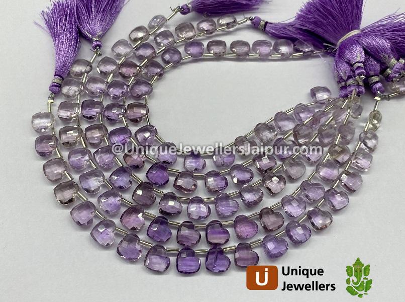 Pink Amethyst Faceted Fancy Heart Beads