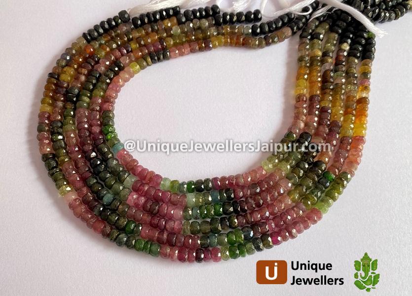 Tourmaline Far Faceted Roundelle Beads