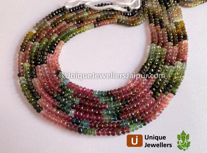 Tourmaline Far Faceted Roundelle Beads