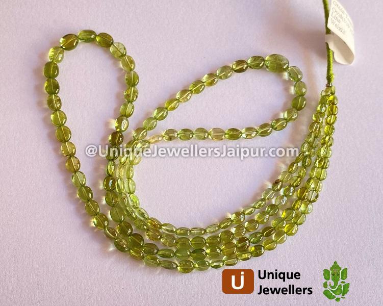 Olive Green Tourmaline Smooth Oval Beads