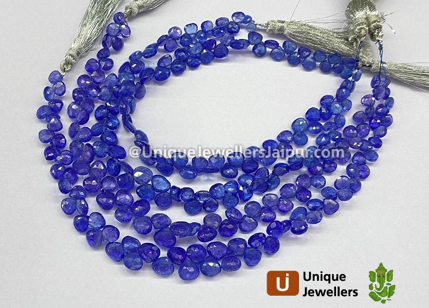 Tanzanite Faceted Heart Beads