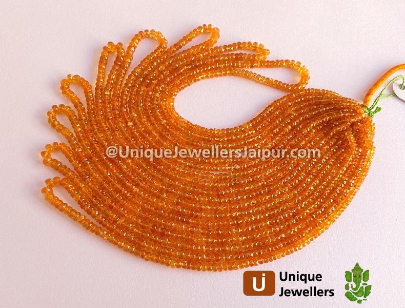 Mandarin Garnet Faceted Roundelle Beads