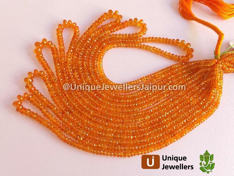 Mandarin Garnet Faceted Roundelle Beads