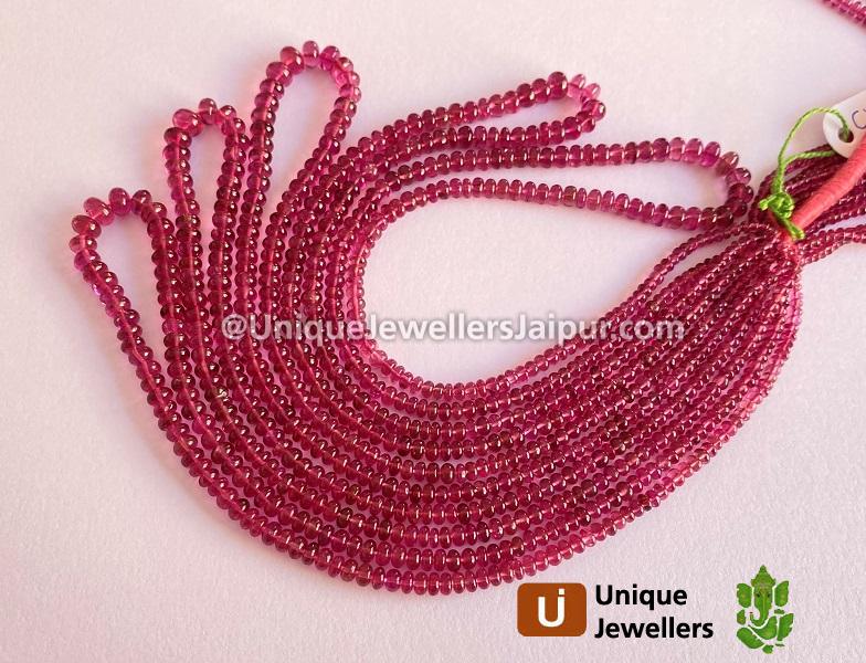 Rubellite Smooth Roundelle Beads