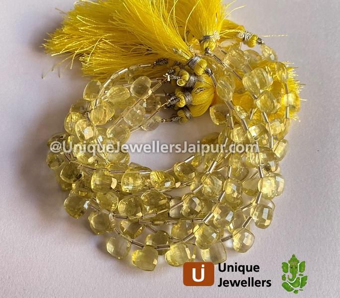Lemon Quartz Faceted Fancy Heart Beads