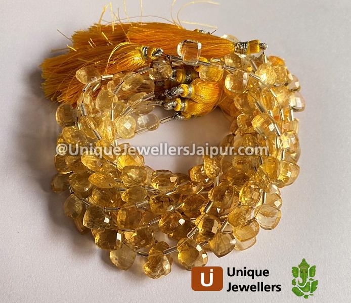 Citrine Faceted Fancy Heart Beads