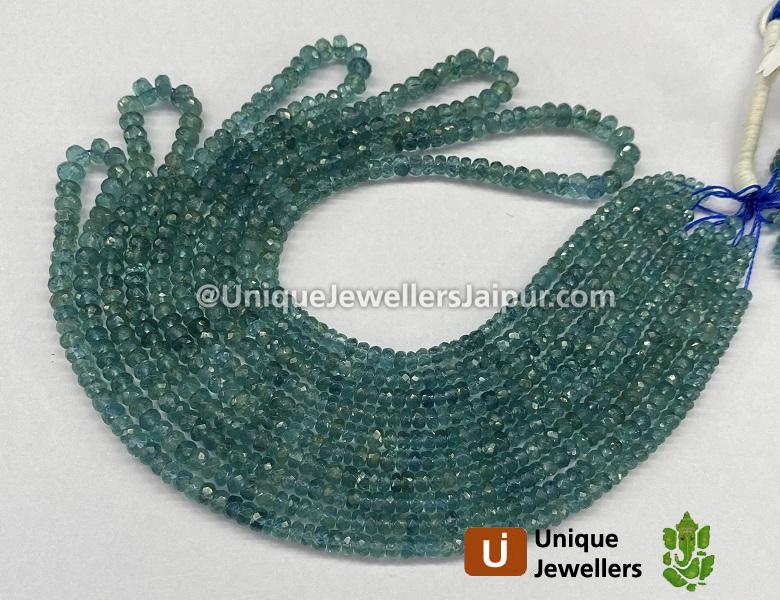 Indicolite Blue Tourmaline Faceted Roundelle Beads