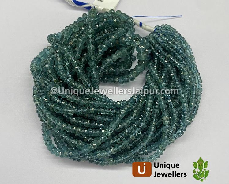 Indicolite Blue Tourmaline Faceted Roundelle Beads