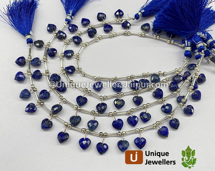 Lapis Fancy Faceted Heart Beads