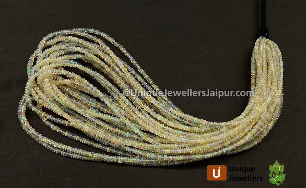 Yellow Ethiopian Opal Smooth Roundelle Beads