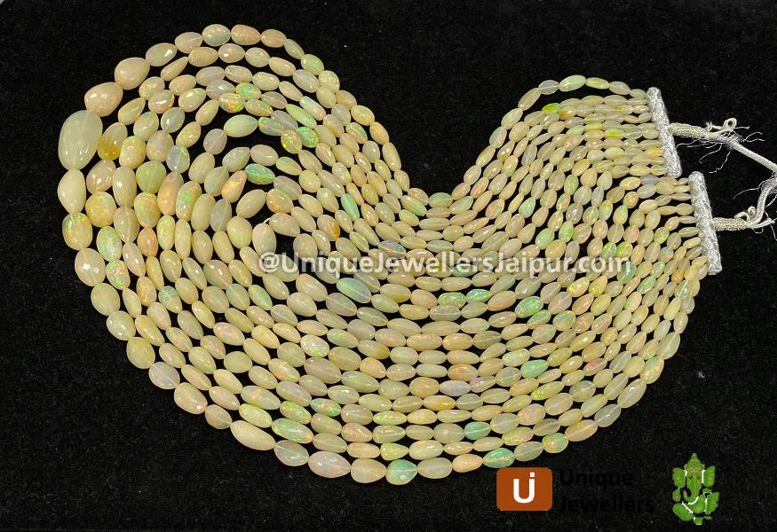 Yellow Ethiopian Opal Far Faceted Nuggets Beads
