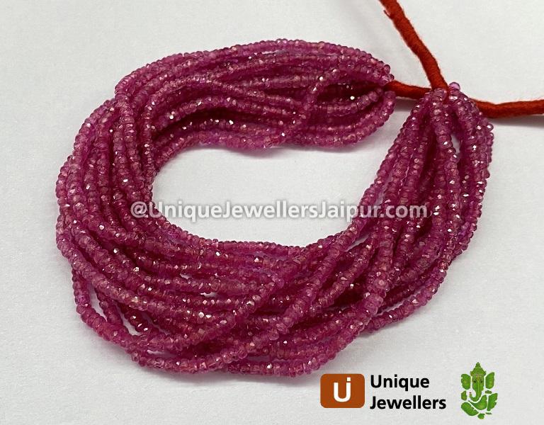 Natural Ruby Faceted Roundelle Beads