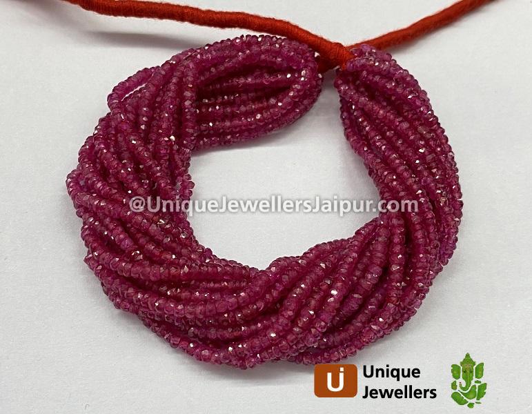 Natural Ruby Faceted Roundelle Beads