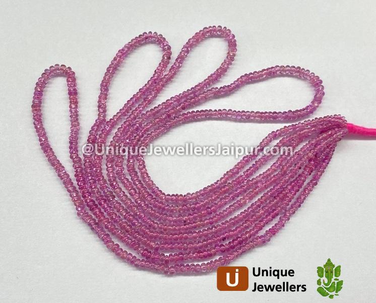 Natural Mountbatten Pink Sapphire Smooth Roundelle Beads