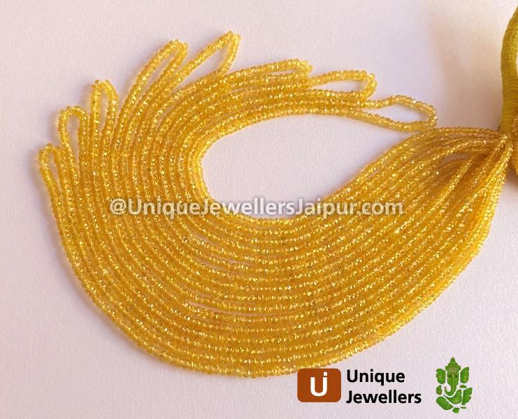 Lemon Songea Sapphire Faceted Roundelle Beads