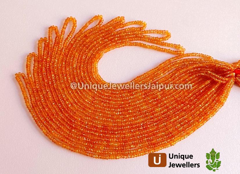 Orange Songea Sapphire Faceted Roundelle Beads