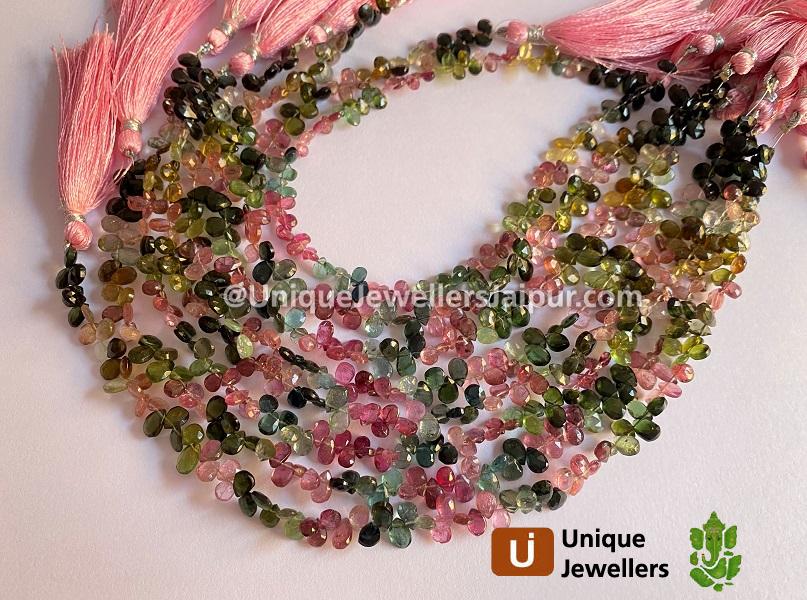 Tourmaline Faceted Pear Beads