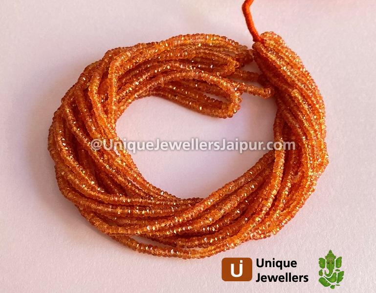 Orange Songea Sapphire Faceted Roundelle Beads