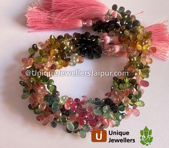 Tourmaline Faceted Pear Beads