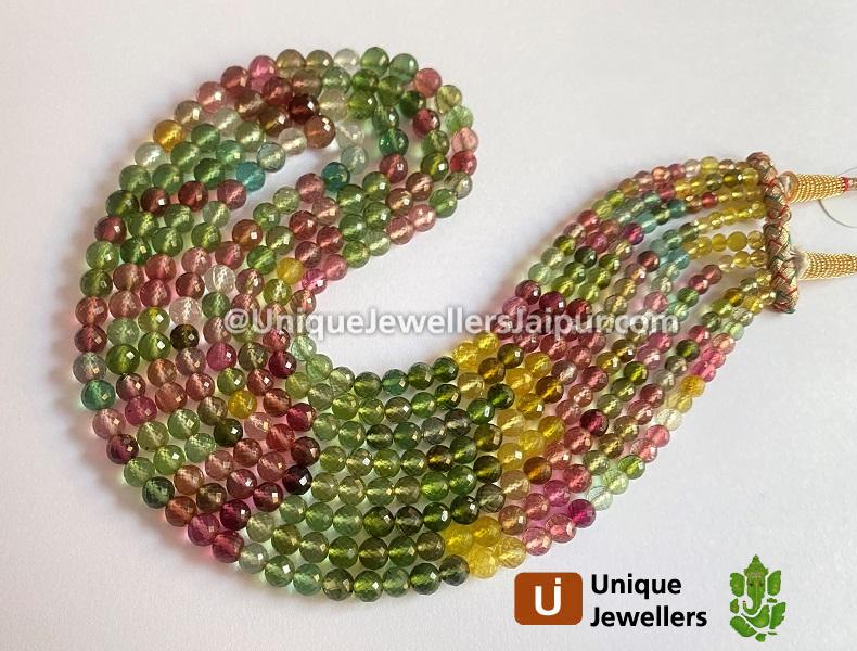 Tourmaline Faceted Round Balls Beads