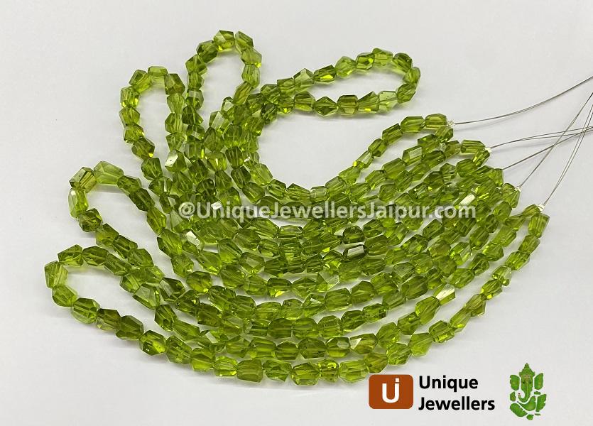 Peridot Fancy Cut Nuggets Beads