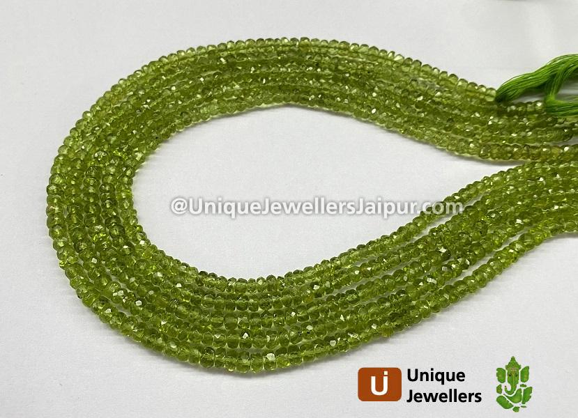 Peridot Faceted Roundelle Beads