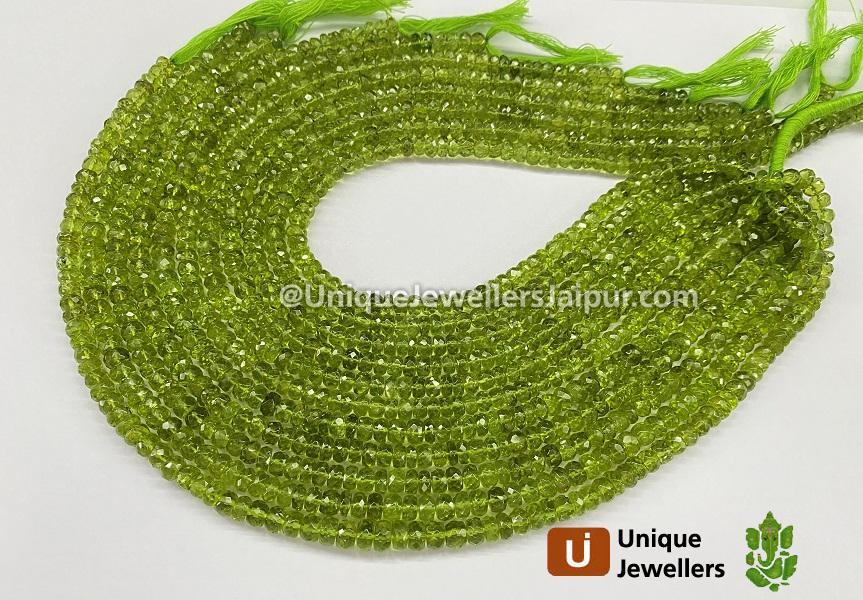 Peridot Far Faceted Roundelle Beads