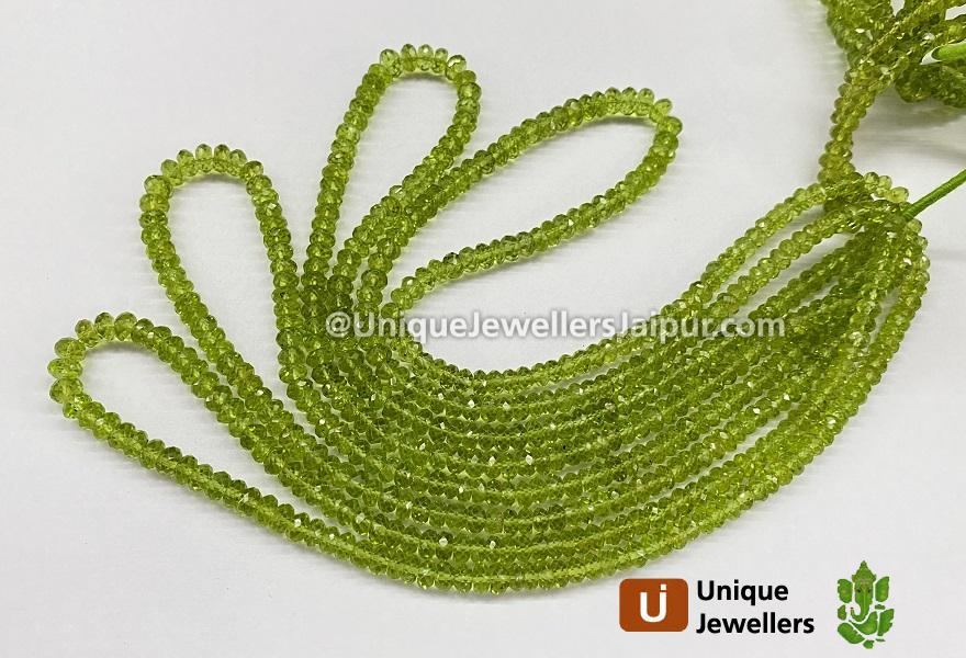 Peridot Far Faceted Roundelle Beads