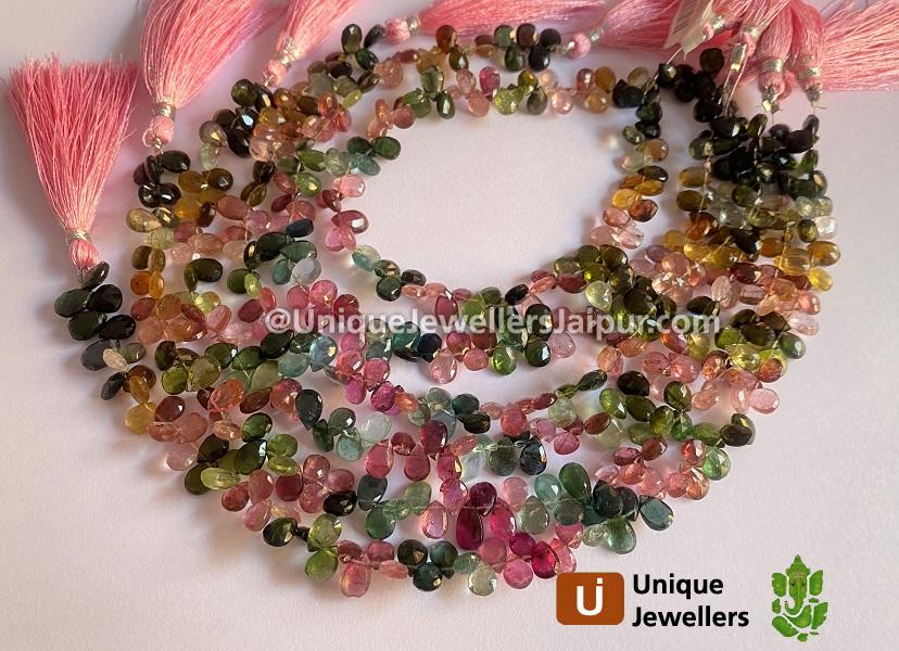 Tourmaline Faceted Pear Beads