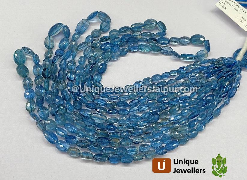 Santa Maria Aquamarine Faceted Oval Beads