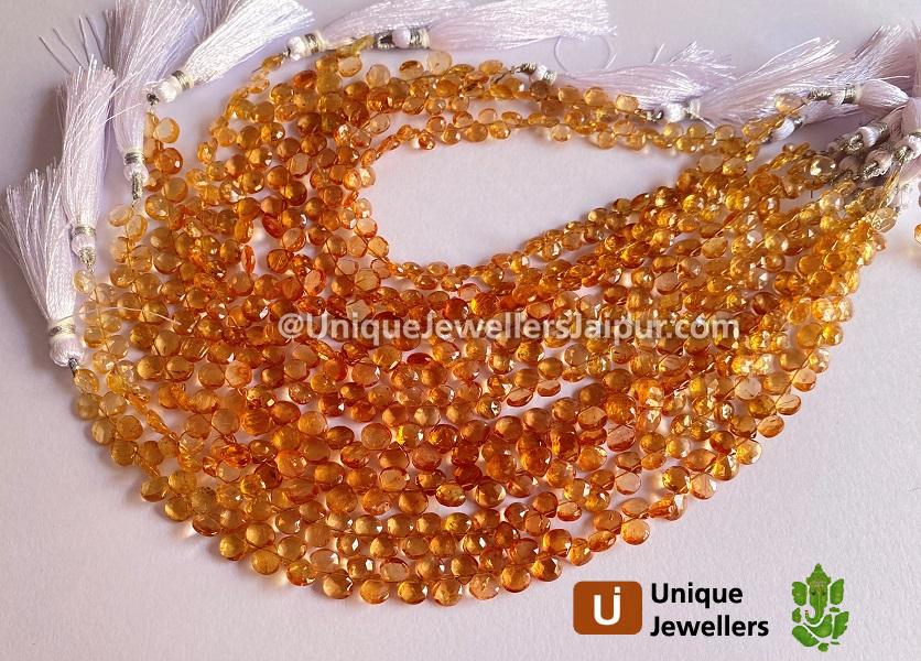 Imperial Topaz Faceted Heart Beads