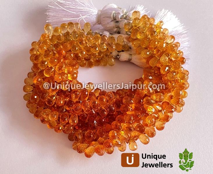 Imperial Topaz Faceted Drops Beads