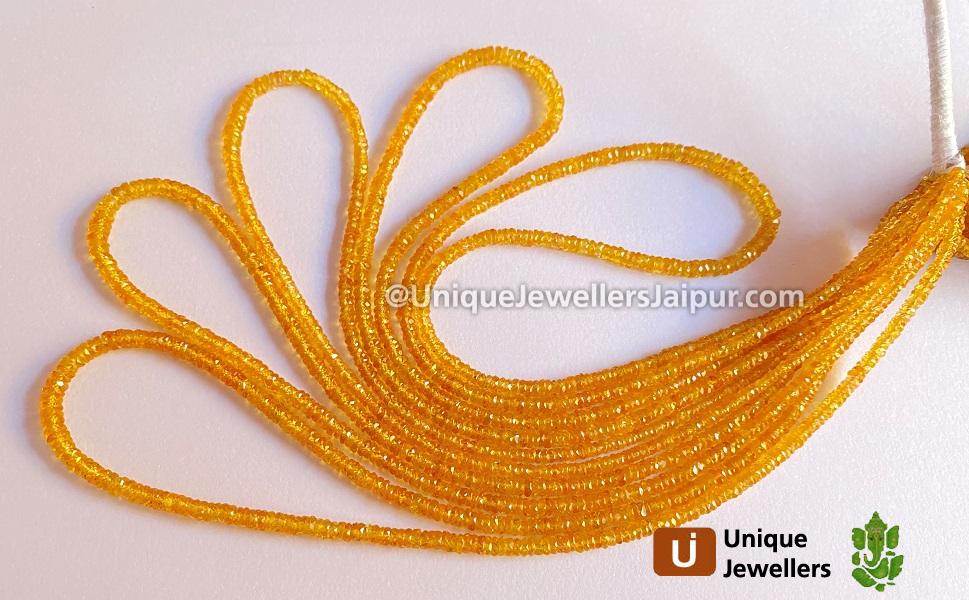 Yellowish Orange Songea Sapphire Faceted Tyre Beads