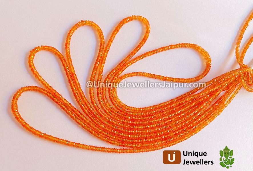 Orange Songea Sapphire Faceted Tyre Beads