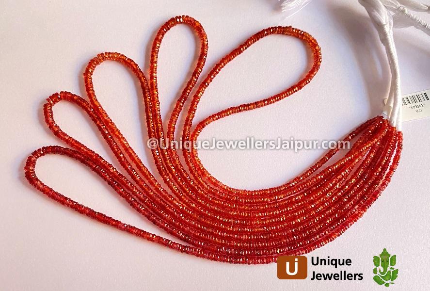 Red Songea Sapphire Faceted Tyre Beads