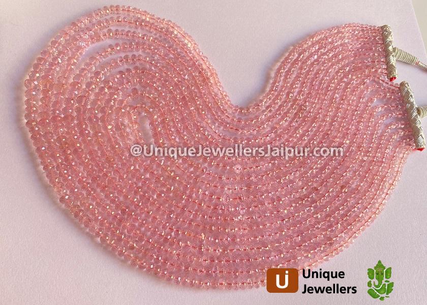 Morganite Faceted Roundelle Beads